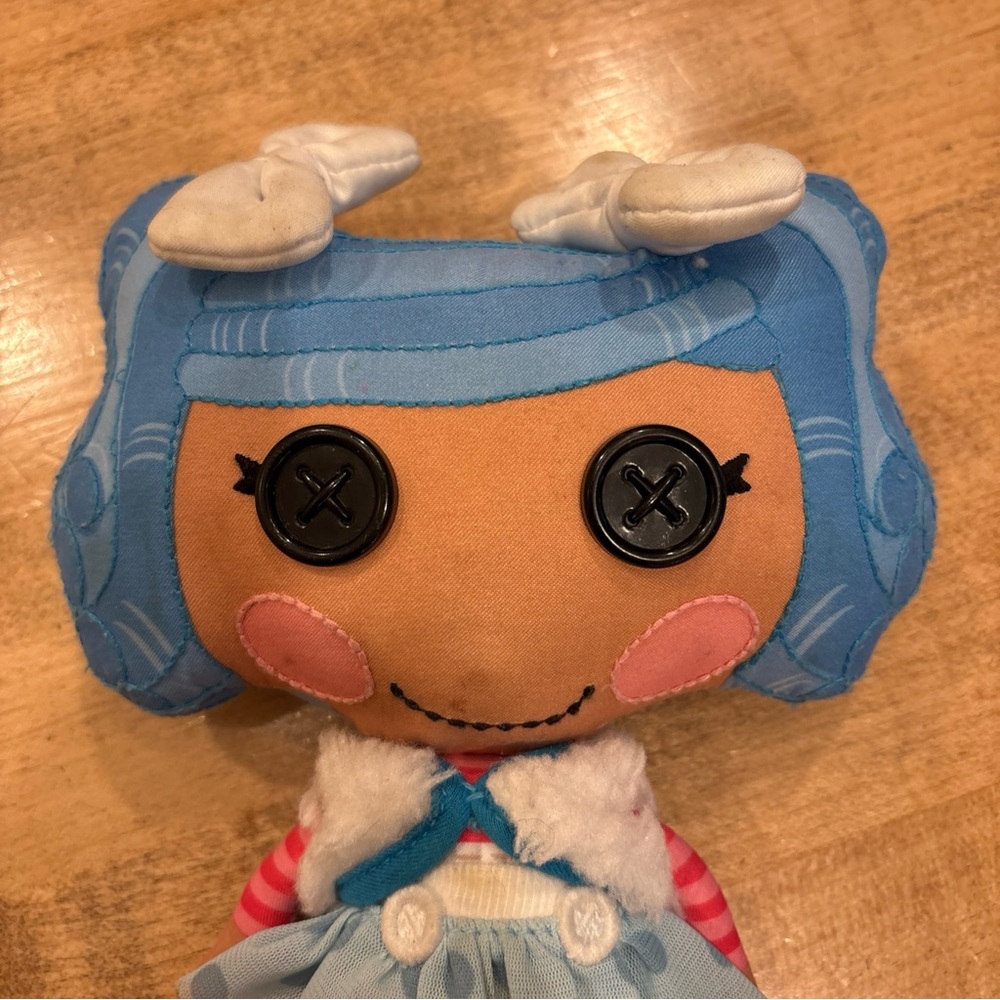 Lalaloopsy Doll Blue Hair Mittens Fluff N Stuff Cloth 9" Button Eyes Stitch Read